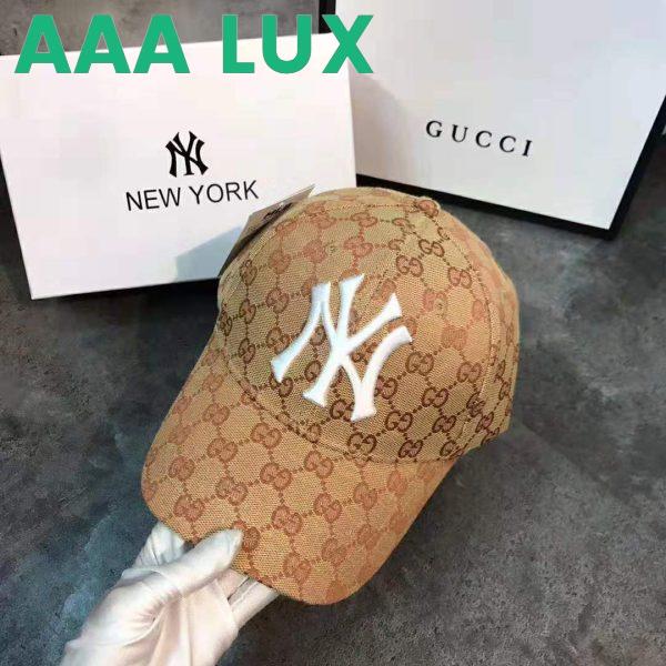 Replica Gucci Unisex Baseball Hat with NY Yankees Patch-Brown 6
