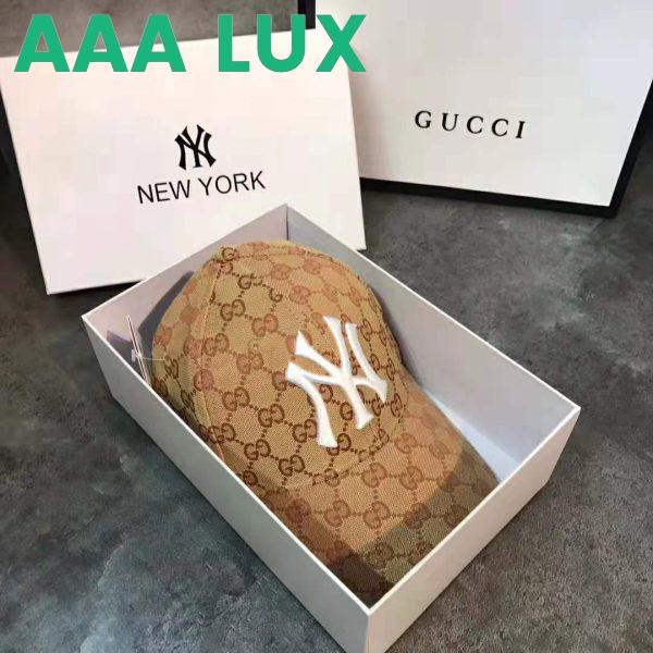 Replica Gucci Unisex Baseball Hat with NY Yankees Patch-Brown 8