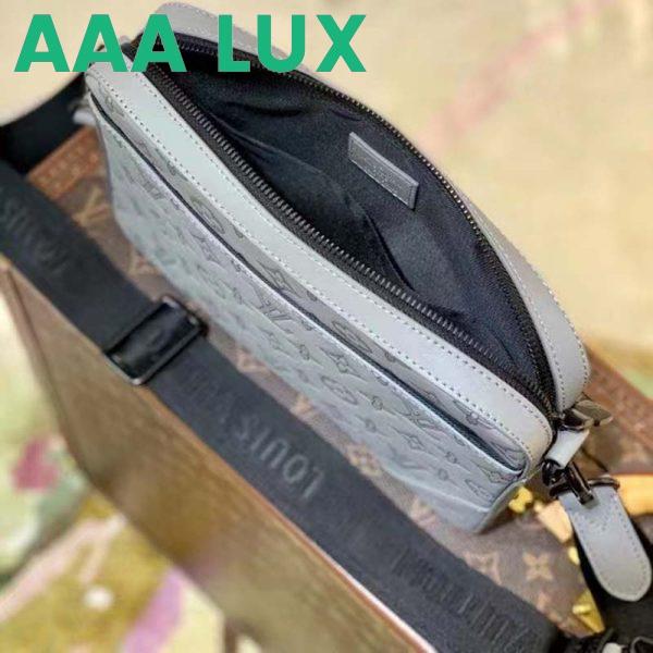 Replica Louis Vuitton LV Unisex Duo Messenger Anthracite Gray Monogram Shadow Calf Leather 7