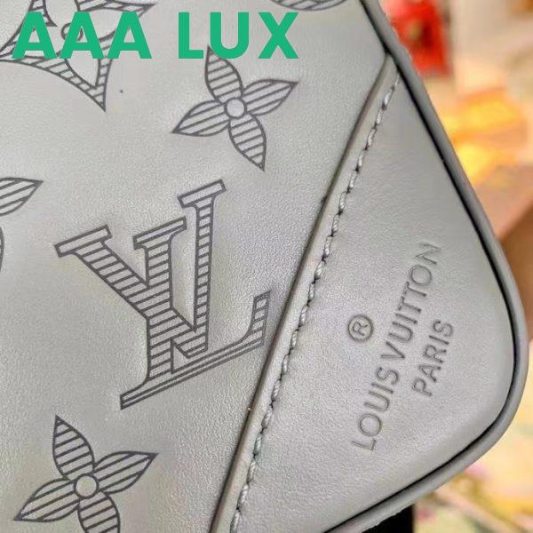 Replica Louis Vuitton LV Unisex Duo Messenger Anthracite Gray Monogram Shadow Calf Leather 9