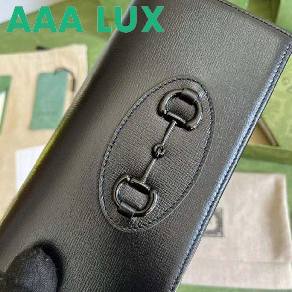 Replica Gucci GG Women Horsebit 1955 Wallet Chain Black Leather Black Brass Hardware 8