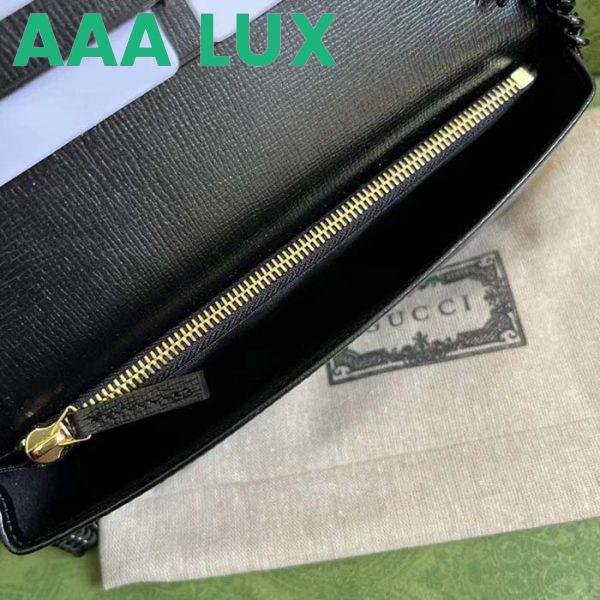 Replica Gucci GG Women Horsebit 1955 Wallet Chain Black Leather Black Brass Hardware 9