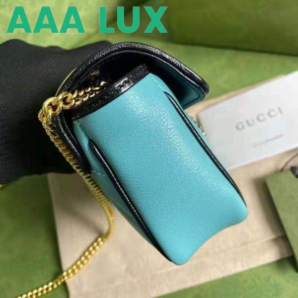 Replica Gucci GG Women Online Exclusive GG Marmont Mini Bag Butter Light Blue Diagonal Matelassé Leather 5