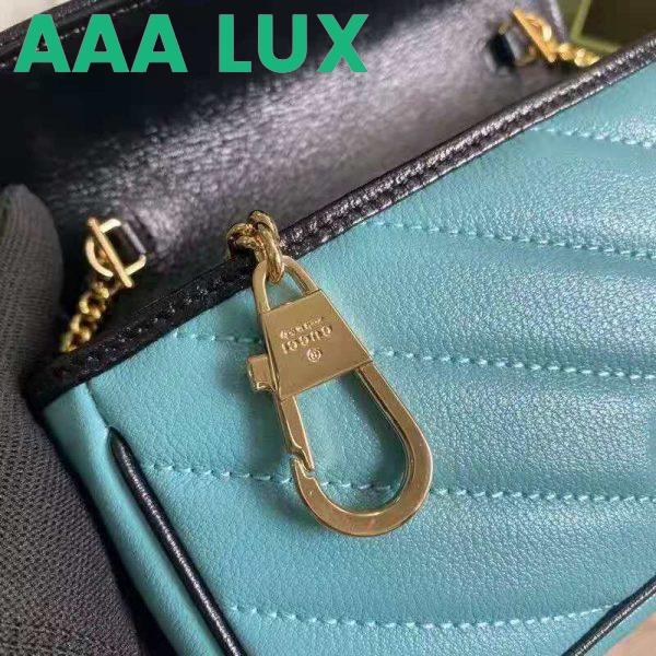 Replica Gucci GG Women Online Exclusive GG Marmont Mini Bag Butter Light Blue Diagonal Matelassé Leather 8