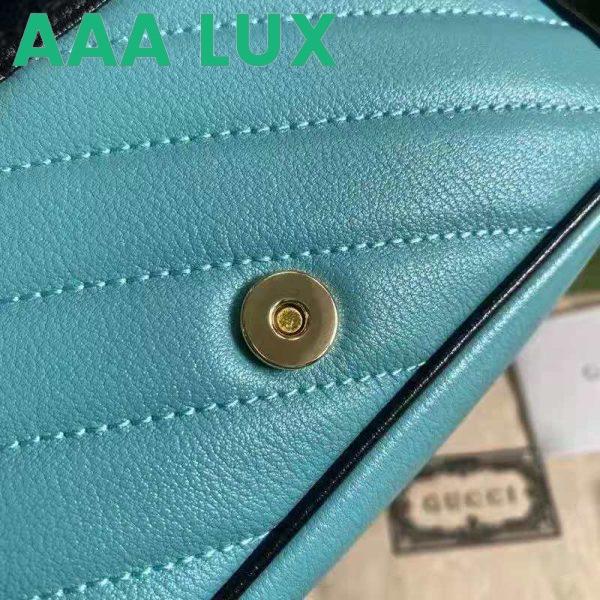 Replica Gucci GG Women Online Exclusive GG Marmont Mini Bag Butter Light Blue Diagonal Matelassé Leather 11