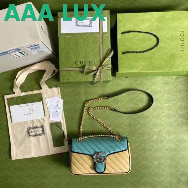 Replica Gucci GG Women Online Exclusive GG Marmont Small Bag Pastel Blue Butter Diagonal Matelassé Leather 8