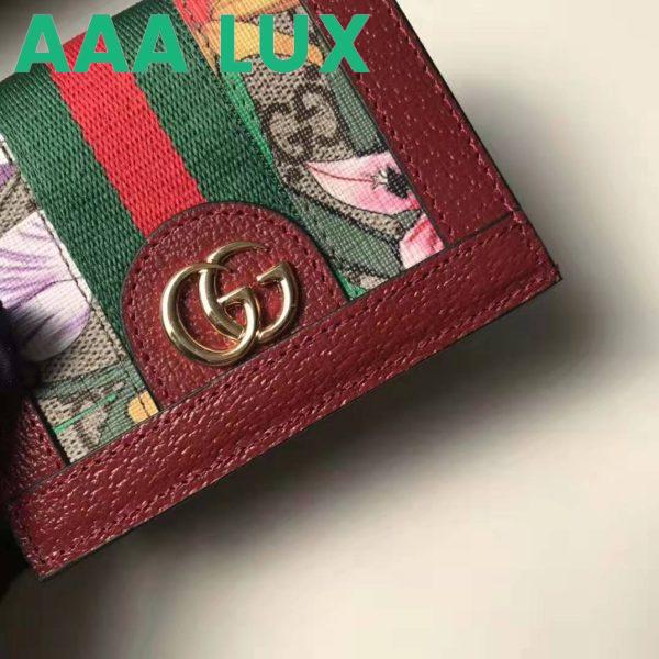 Replica Gucci GG Women Ophidia GG Flora Card Case Wallet in GG Supreme Canvas-Red 5