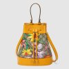 Replica Gucci GG Women Ophidia GG Flora Mini Round Shoulder Bag in Beige/Ebony GG Supreme Canvas 12