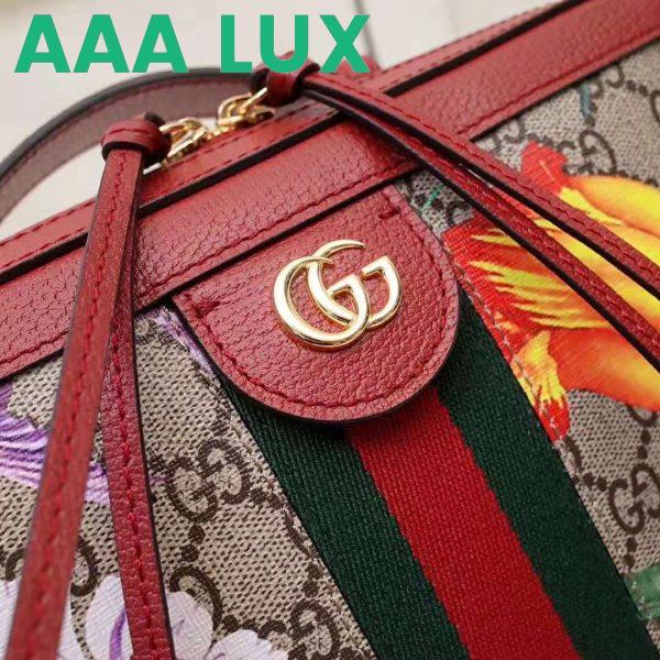 Replica Gucci GG Women Ophidia GG Flora Small Shoulder Bag in Beige/Ebony GG Supreme Canvas 8