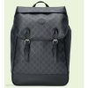 Replica Gucci Unisex Medium Backpack Interlocking G Black GG Supreme Canvas