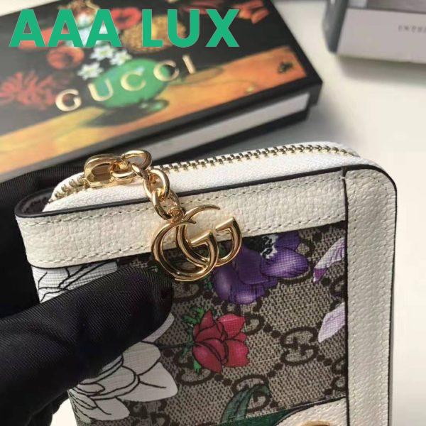 Replica Gucci GG Women Ophidia GG Flora Zip Around Wallet in Beige/Ebony GG Supreme Canvas 7