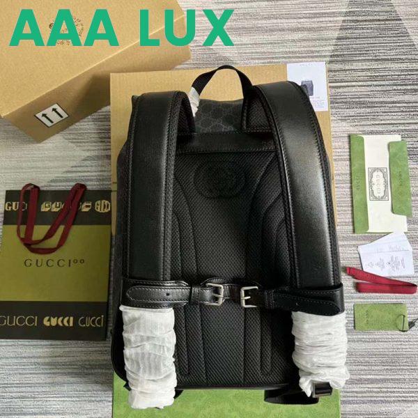 Replica Gucci Unisex Medium Backpack Interlocking G Black GG Supreme Canvas 5
