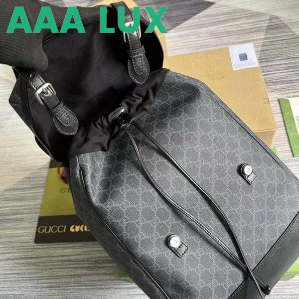 Replica Gucci Unisex Medium Backpack Interlocking G Black GG Supreme Canvas 7
