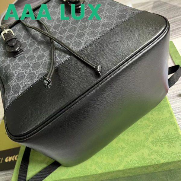 Replica Gucci Unisex Medium Backpack Interlocking G Black GG Supreme Canvas 8
