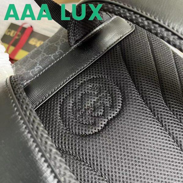 Replica Gucci Unisex Medium Backpack Interlocking G Black GG Supreme Canvas 10