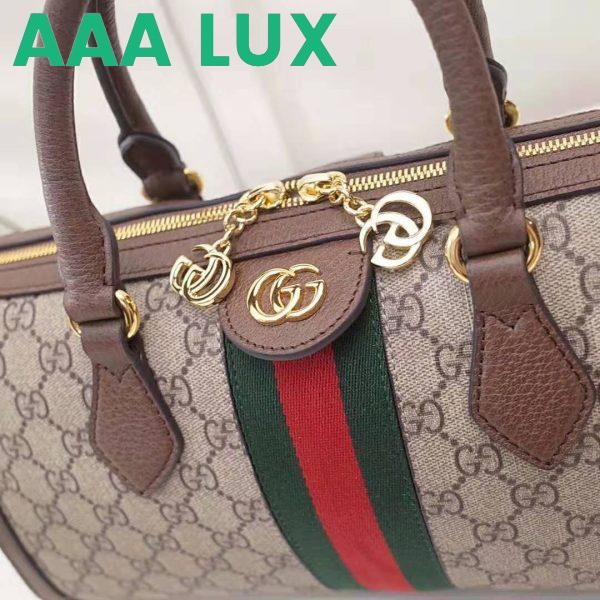 Replica Gucci GG Women Ophidia GG Medium Top Handle Bag in Beige GG Supreme Canvas 9