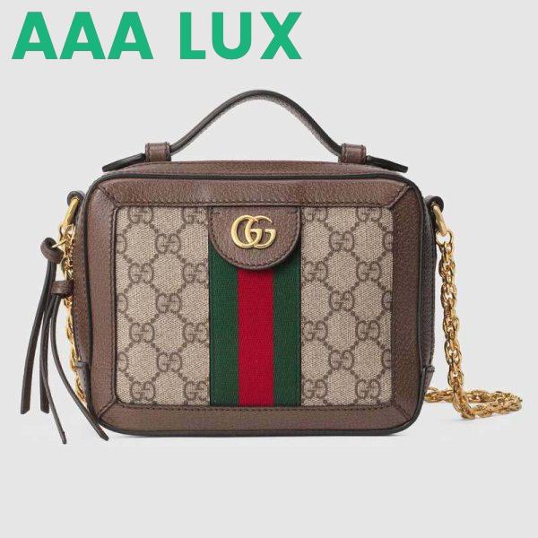Replica Gucci GG Women Ophidia GG Mini Shoulder Bag Beige/Ebony Supreme
