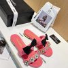 Replica Chanel Women Mules Lambskin Pink Black 1.5 Cm Heel