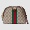 Replica Gucci GG Women Ophidia GG Small Shoulder Bag in Beige GG Supreme Canvas