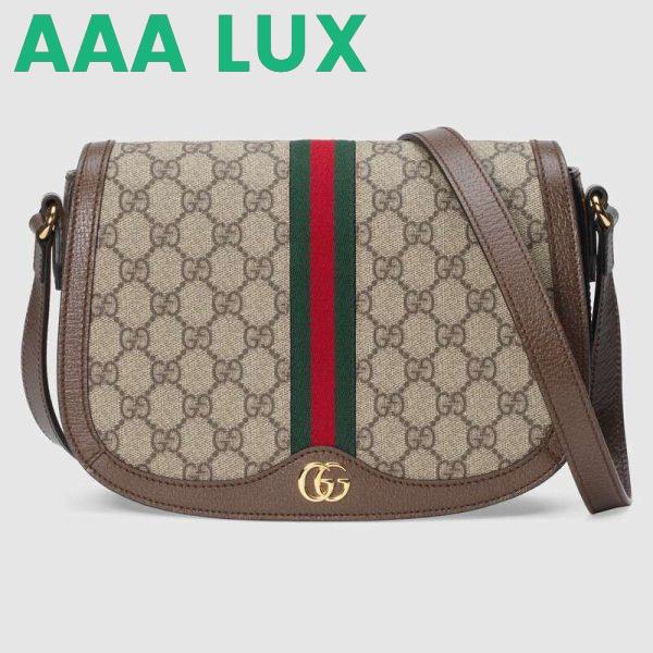 Replica Gucci GG Women Ophidia GG Small Shoulder Bag in Beige/Ebony GG Supreme Canvas