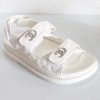 Replica Chanel Women Open Toe Sandal in Calfskin Leather-White