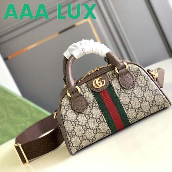 Replica Gucci GG Women Ophidia Mini GG Top Handle Bag Beige Ebony Supreme 3