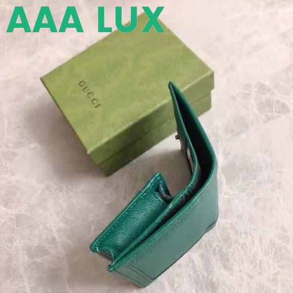 Replica Gucci Women Gucci Diana Card Case Wallet Double GG Green Leather 6