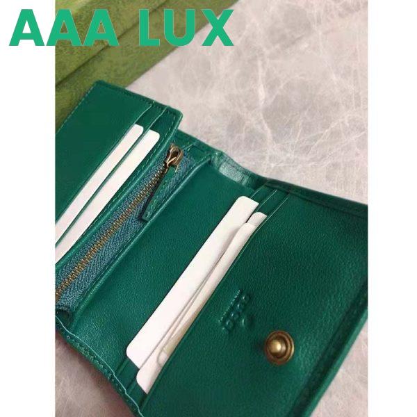 Replica Gucci Women Gucci Diana Card Case Wallet Double GG Green Leather 9