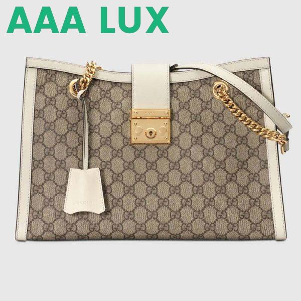 Replica Gucci GG Women Padlock GG Medium Shoulder Bag in GG Supreme Canvas with Leather