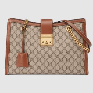 Replica Gucci GG Women Padlock GG Medium Shoulder Bag in GG Supreme Canvas with Leather 2