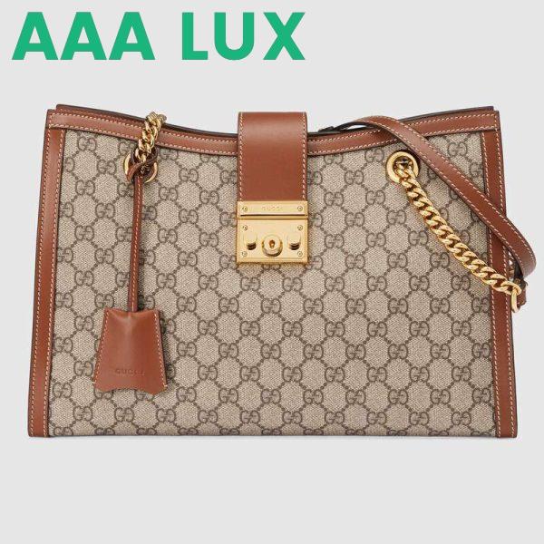 Replica Gucci GG Women Padlock GG Medium Shoulder Bag in GG Supreme Canvas with Leather 2