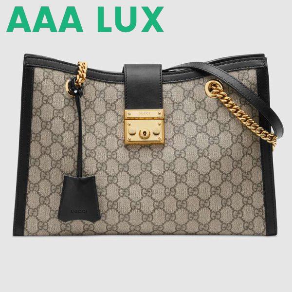 Replica Gucci GG Women Padlock GG Medium Shoulder Bag in GG Supreme Canvas with Leather 3