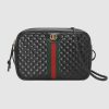 Replica Gucci GG Women Quilted Leather Small Shoulder Bag with Green and Red Web 5