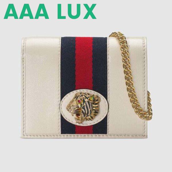 Replica Gucci GG Women Rajah Chain Card Case Wallet Bag in Leather