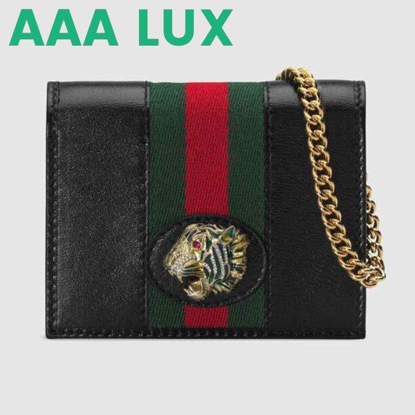Replica Gucci GG Women Rajah Chain Card Case Wallet Bag in Leather 3