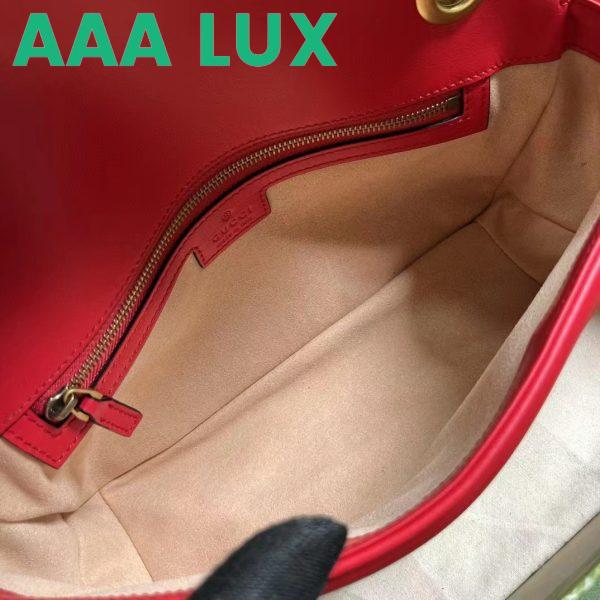 Replica Gucci Women GG Marmont Small Shoulder Bag Red Matelassé Chevron Leather Double G 10