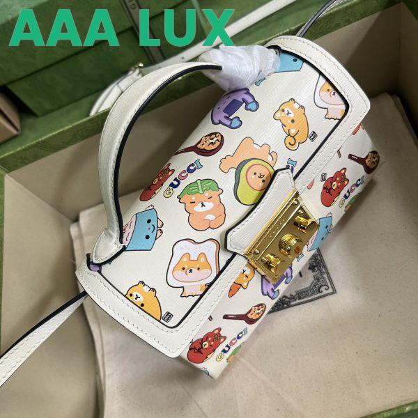 Replica Gucci Unisex Animal Print Mini Bag Beige Ebony GG Supreme Canvas 6