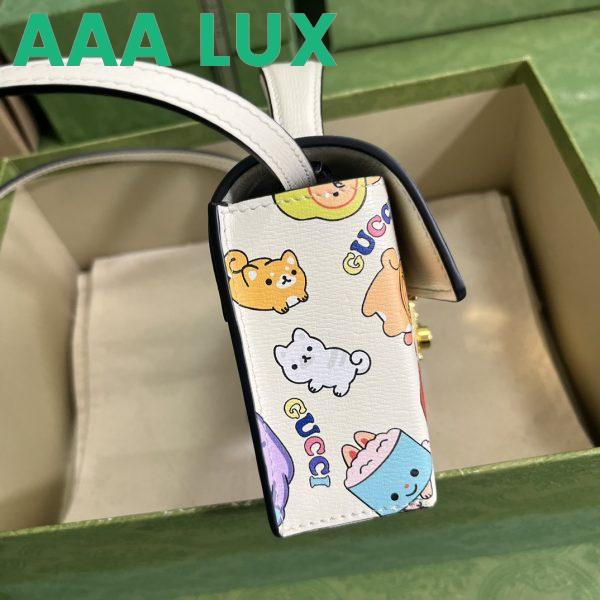 Replica Gucci Unisex Animal Print Mini Bag Beige Ebony GG Supreme Canvas 7