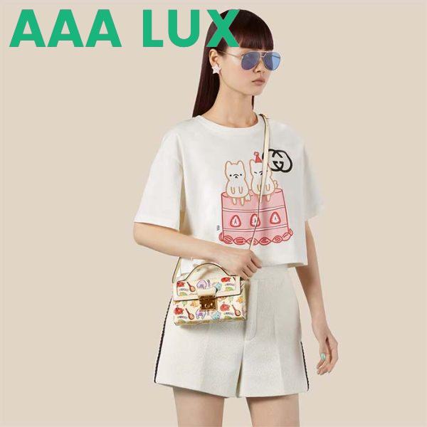 Replica Gucci Unisex Animal Print Mini Bag Beige Ebony GG Supreme Canvas 12