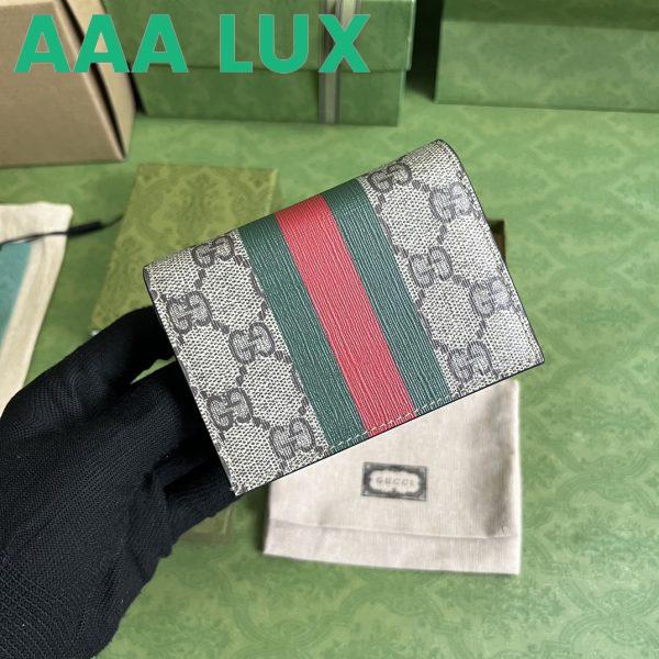 Replica Gucci Unisex Animals Print Card Case Wallet Beige Ebony GG Supreme Canvas 6