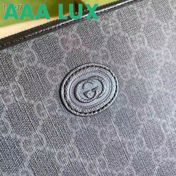 Replica Gucci Unisex Beauty Case Interlocking G Black GG Supreme Canvas 5