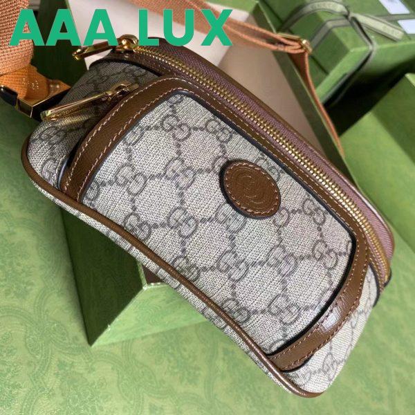 Replica Gucci Unisex Belt bag Interlocking G Beige Ebony GG Supreme Canvas 4
