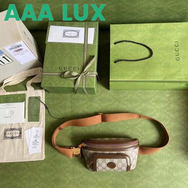 Replica Gucci Unisex Belt bag Interlocking G Beige Ebony GG Supreme Canvas 5