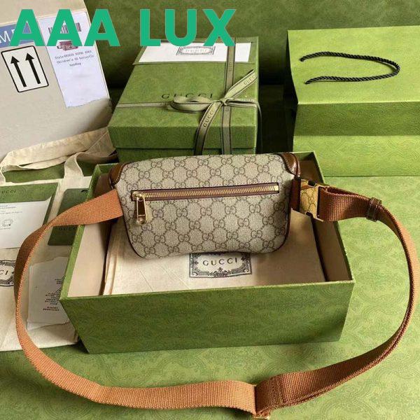 Replica Gucci Unisex Belt bag Interlocking G Beige Ebony GG Supreme Canvas 6