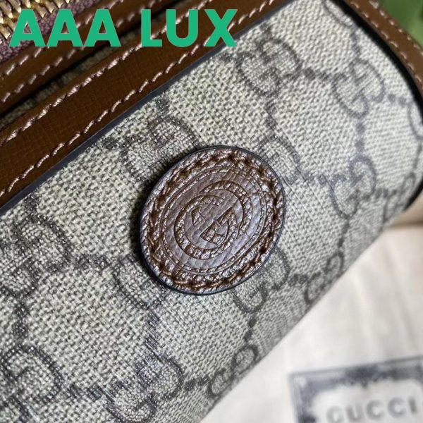 Replica Gucci Unisex Belt bag Interlocking G Beige Ebony GG Supreme Canvas 8