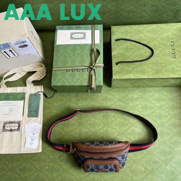 Replica Gucci Unisex Belt bag Interlocking G Blue Ivory GG Denim Jacquard 8