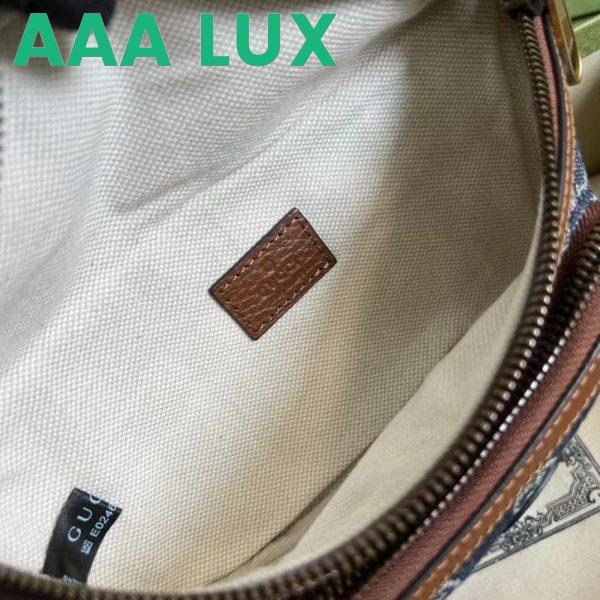 Replica Gucci Unisex Belt bag Interlocking G Blue Ivory GG Denim Jacquard 9