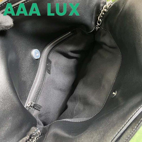 Replica Gucci Unisex Blondie Medium Tote Bag Black Leather Round Interlocking G 11
