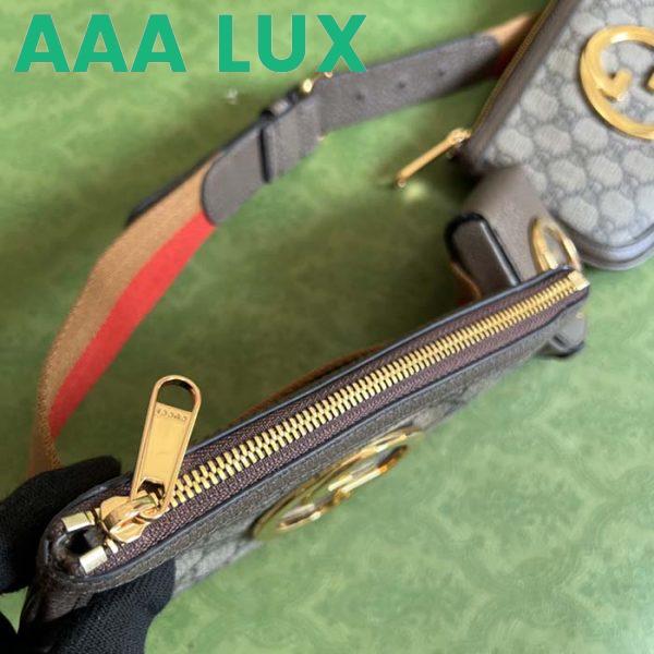 Replica Gucci Unisex Blondie Mini Belt Bag Beige Ebony GG Supreme Canvas 10