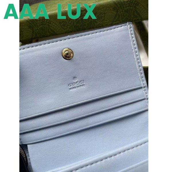 Replica Gucci Unisex Card Case Wallet Enamel Ice Cream Blue Stripe Print Beige Ebony GG Supreme Canvas 10